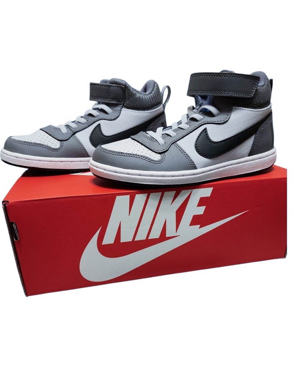Nike Court Borough Mid In Cool Grey White And Black